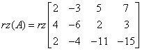 The row of the master matrix in the example