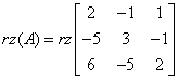 Row of the main matrix from the example