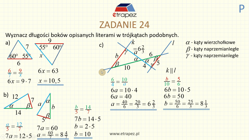 DEMO 1 SCREEN (Trójkąty podobne)