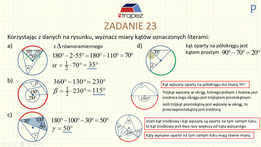 DEMO 6 SCREEN (Kąty wpisane i środkowe)